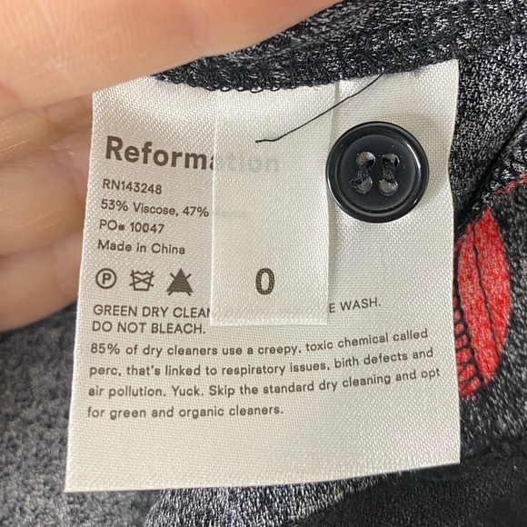 Reformation Black/Red Polka Dot Janae Dress 0 - Picture 7 of 9